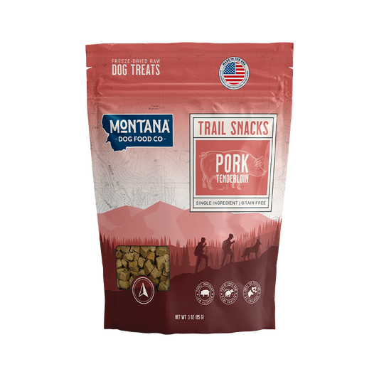 Pork Tenderloin Freeze-dried Raw Trail Snacks (Treats) for Dogs 3oz