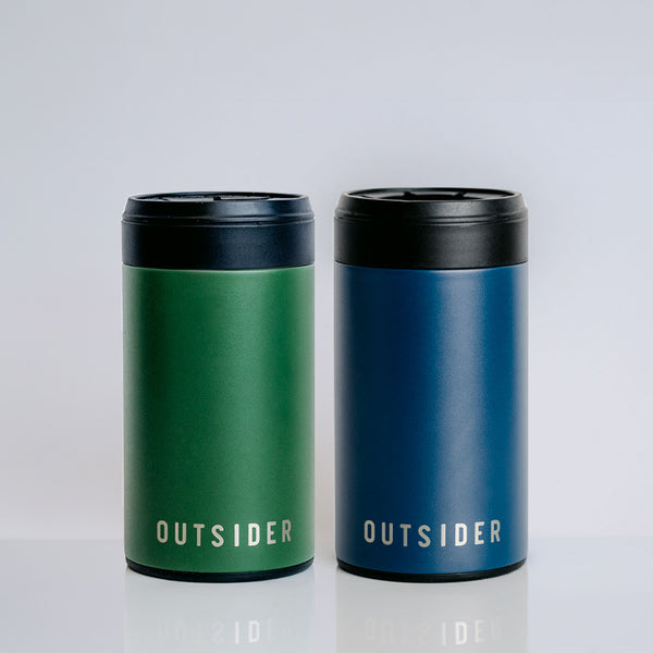 Outsider The PM 2-pack of stainless steel insulated adult beverage coolers in matte navy blue and matte green