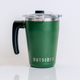 Outsider AM Matte Green Insulated Coffee Cup with a rotating handle to fit your cupholder