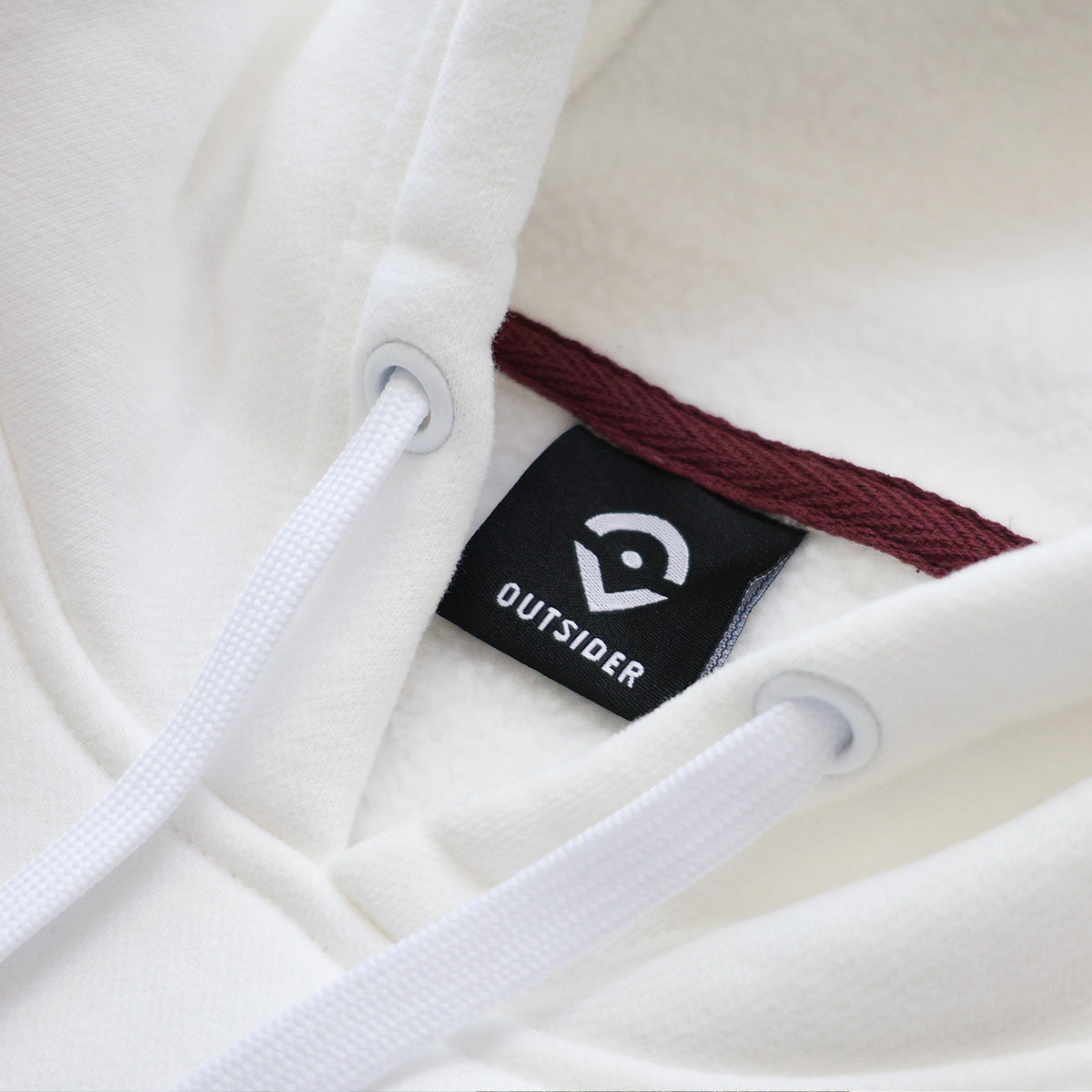 Women's Mid Crop Plush Fleece Hoodie - White