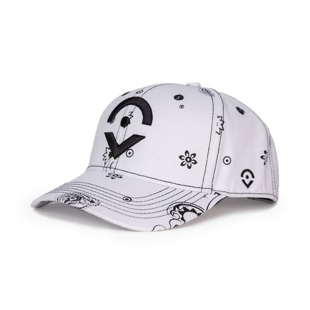 White Paisley Print Hat