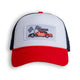 Outsider Marty Smith Sunday Monday Mesh Trucker Hat with Red Bill and Navy Mesh.